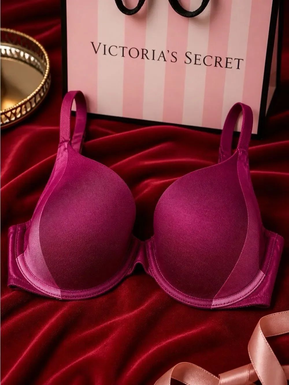 EGGPLANT BODY BY VS LINED PERFECT COVERAGE 32D